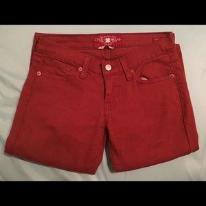 Burnt Orange Lucky Brand Charlie Skinny Pants